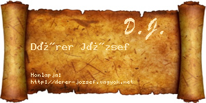 Dérer József névjegykártya